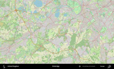 Elmbridge 'de. Bir OpenStreetMap Alman stil haritası üzerinde Birleşik Krallık 'ın idari alanı