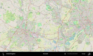 Yıkama. Bir OpenStreetMap Alman stil haritası üzerinde Birleşik Krallık 'ın idari alanı