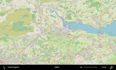 Falkirk. Bir OpenStreetMap Alman stil haritası üzerinde Birleşik Krallık 'ın idari alanı