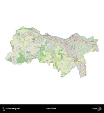 Kapıbaşı. Birleşik Krallık 'ın idari alanı bir OpenStreetMap Alman stili haritasında beyazda izole edildi