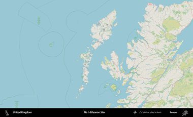Hayır, Eileanan Siar. Bir OpenStreetMap Alman stil haritası üzerinde Birleşik Krallık 'ın idari alanı