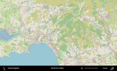 Talbot Limanı 'nın yanında. Bir OpenStreetMap Alman stil haritası üzerinde Birleşik Krallık 'ın idari alanı