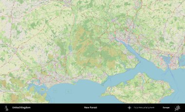 Yeni Orman. Bir OpenStreetMap Alman stil haritası üzerinde Birleşik Krallık 'ın idari alanı
