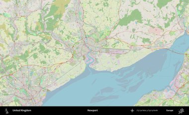 Newport. Bir OpenStreetMap Alman stil haritası üzerinde Birleşik Krallık 'ın idari alanı