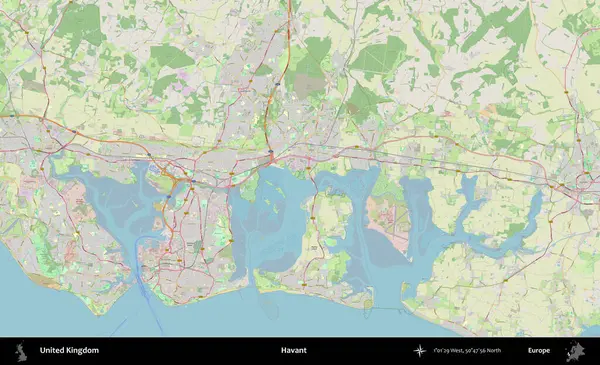 Havant. Bir OpenStreetMap Alman stil haritası üzerinde Birleşik Krallık 'ın idari alanı