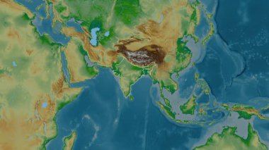 Hindistan haritası - özüt. Sınır. Fiziksel.