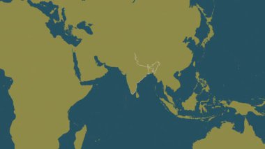 Hindistan haritası - süzül. Sınır. Desen.