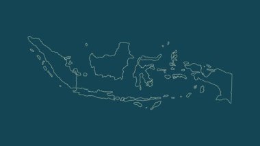 Endonezya haritası - çizgi film. Sınır. Uydu.