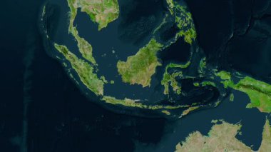 Endonezya haritası - sür. Sınır. Uydu.