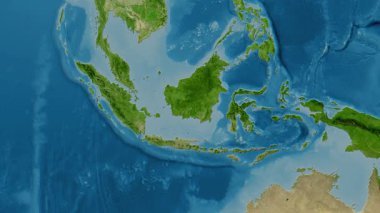 Endonezya haritası - sür. Sınır. Uydu.