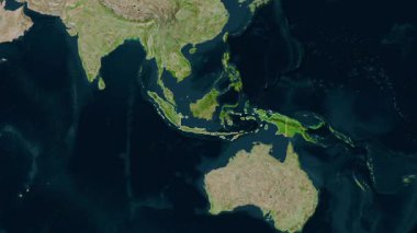 Endonezya haritası - süzül. Sınır. Uydu.