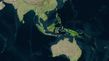 Endonezya haritası - yakınlaştır. Sınır. Uydu.