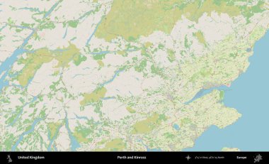 Perth ve Kinross. Bir OpenStreetMap Alman stil haritası üzerinde Birleşik Krallık 'ın idari alanı