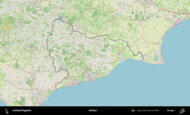 Ender. Bir OpenStreetMap Alman stil haritasında Birleşik Krallık 'ın özetlenmiş idari alanı