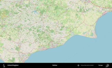 Ender. Bir OpenStreetMap Alman stil haritası üzerinde Birleşik Krallık 'ın idari alanı
