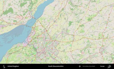 Güney Gloucestershire. Bir OpenStreetMap Alman stil haritası üzerinde Birleşik Krallık 'ın idari alanı