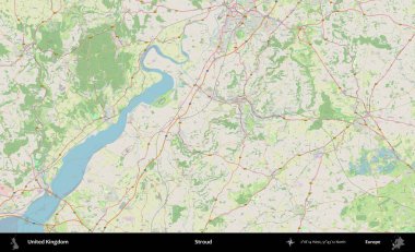 Güçlü. Bir OpenStreetMap Alman stil haritası üzerinde Birleşik Krallık 'ın idari alanı