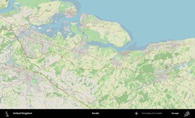 Swale. Bir OpenStreetMap Alman stil haritası üzerinde Birleşik Krallık 'ın idari alanı