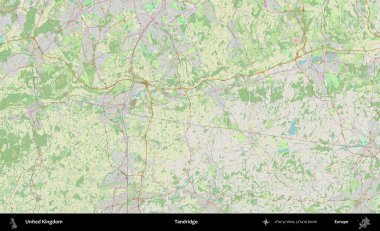 Tandridge. Bir OpenStreetMap Alman stil haritası üzerinde Birleşik Krallık 'ın idari alanı