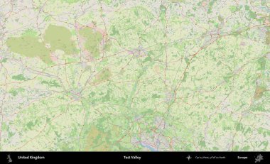 Test vadisi. Bir OpenStreetMap Alman stil haritası üzerinde Birleşik Krallık 'ın idari alanı