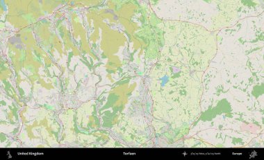 Torfaen. Bir OpenStreetMap Alman stil haritası üzerinde Birleşik Krallık 'ın idari alanı