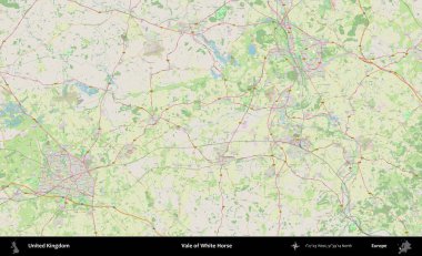 Beyaz At Vadisi. Bir OpenStreetMap Alman stil haritası üzerinde Birleşik Krallık 'ın idari alanı