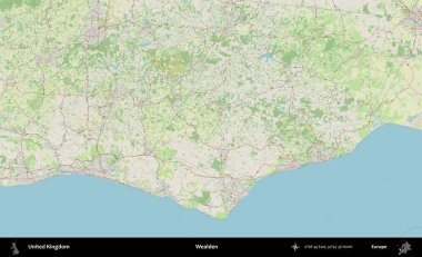 Varlıklı. Bir OpenStreetMap Alman stil haritası üzerinde Birleşik Krallık 'ın idari alanı