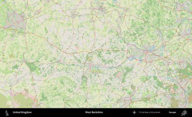 Batı Berkshire. Bir OpenStreetMap Alman stil haritası üzerinde Birleşik Krallık 'ın idari alanı