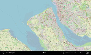 Kablosuz. Bir OpenStreetMap Alman stil haritasında Birleşik Krallık 'ın özetlenmiş idari alanı
