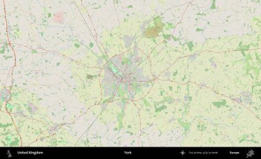 - York. Bir OpenStreetMap Alman stil haritası üzerinde Birleşik Krallık 'ın idari alanı