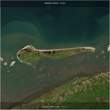Hollanda 'ya ait Kuzey Denizi' ndeki Ameland Adası, 14 Şubat 2023 'te çekilmiş bir uydu görüntüsüyle karesini aldı.