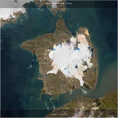 Barentsya Adası Barents Denizi 'nde, Norveç' e ait, 23 Ağustos 2020 'de çekilmiş bir uydu görüntüsünün karesini aldı.