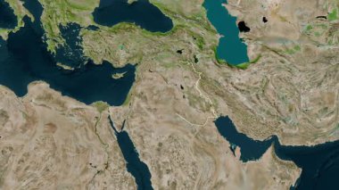 Irak haritası - süzül. Sınır. Uydu.