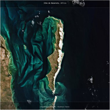 Mozambik Kanalı 'ndaki Ilha do Bazaruto, 22 Eylül 2023' te çekilen bir uydu görüntüsünün karesini aldı.