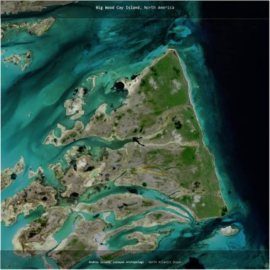 Bahamalar 'a ait Kuzey Atlantik Okyanusu' ndaki Big Wood Cay Adası 19 Eylül 2020 'de çekilmiş bir uydu görüntüsüyle karesini aldı.