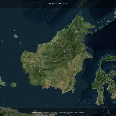 Sulu Denizi 'ndeki Borneo Adası, Brunei, Malezya, Endonezya arasında paylaşılan, 29 Mart 2022' de çekilen bir uydu görüntüsüyle karesini aldı.