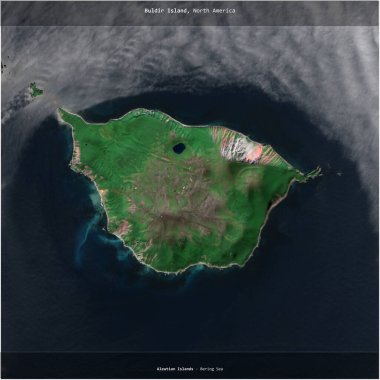 Bering Denizi 'ndeki Buldir Adası, 25 Temmuz 2019' da çekilen uydu görüntüsü ile karesini aldı.