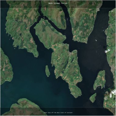 İskoçya 'nın batı kıyısındaki İç Denizler' de bulunan Bute Adası, 14 Haziran 2023 'te çekilen uydu görüntüsü ile karesini aldı.