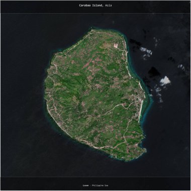 Filipin Denizi 'ndeki Carabao Adası, 26 Şubat 2024' te çekilen bir uydu görüntüsü ile karesini aldı.