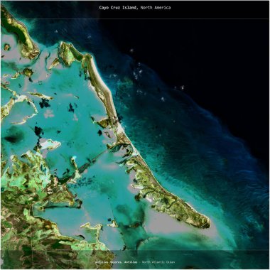 Küba 'ya ait Kuzey Atlantik Okyanusu' ndaki Cayo Cruz Adası 8 Kasım 2023 'te çekilmiş bir uydu görüntüsüyle karesini aldı.