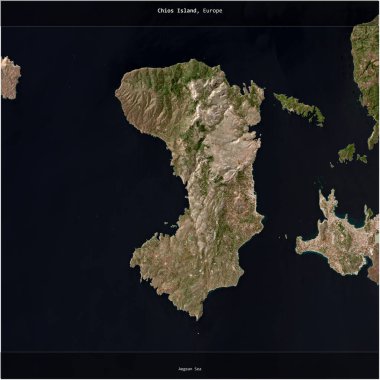 Yunanistan 'a ait Ege Denizi' ndeki Chios Adası, 21 Haziran 2023 'te çekilen bir uydu görüntüsünün karesini aldı.