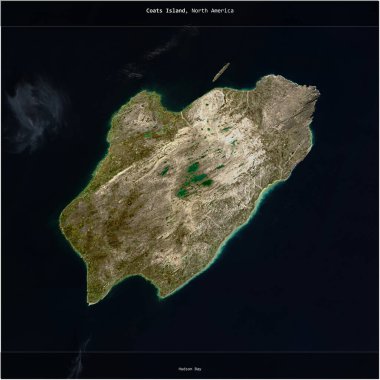 Kanada 'ya ait Hudson Körfezi' ndeki Coats Adası 20 Ağustos 2021 'de çekilmiş bir uydu görüntüsüyle karesini aldı.