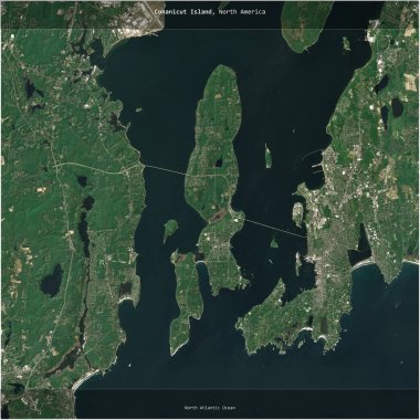 Amerika Birleşik Devletleri 'ne ait Kuzey Atlantik Okyanusu' ndaki Conanicut Adası, 19 Mayıs 2021 'de çekilmiş bir uydu görüntüsüyle karesini aldı.