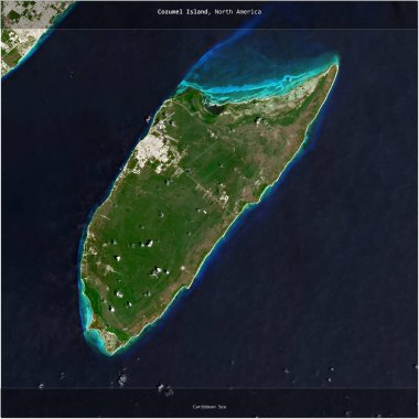 Karayip Denizi 'ndeki Cozumel Adası, Meksika' ya ait, 15 Nisan 2024 'te çekilmiş bir uydu görüntüsünün karesini aldı.