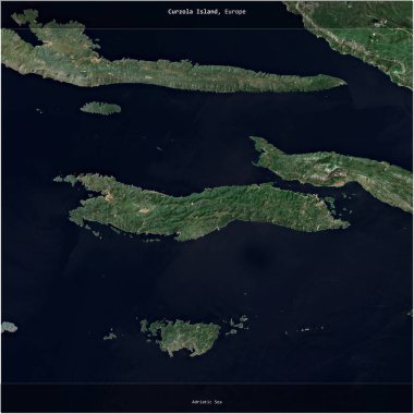 Hırvatistan 'a ait Adriyatik Denizi' ndeki Curzola Adası, 27 Mayıs 2023 'te çekilmiş bir uydu görüntüsünün karesini aldı.