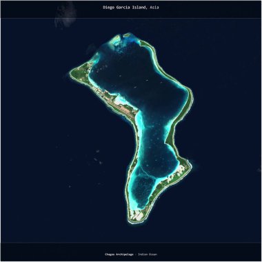 Hint Okyanusu 'ndaki Diego Garcia Adası, İngiliz Hint Okyanusu Bölgesi' ne ait. 12 Mayıs 2019 'da çekilmiş bir uydu görüntüsü.