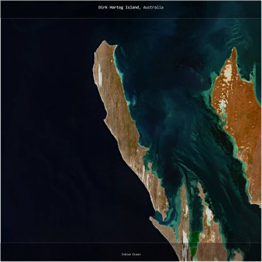 Avustralya 'ya ait Hint Okyanusu' ndaki Dirk Hartog Adası, 19 Nisan 2023 'te çekilmiş bir uydu görüntüsünün karesini aldı.
