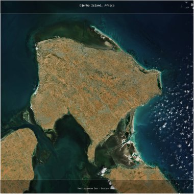 Akdeniz 'deki Djerba Adası - Tunus' a ait Doğu Havzası, 15 Mart 2024 'te çekilen uydu görüntüsü ile karesini aldı.