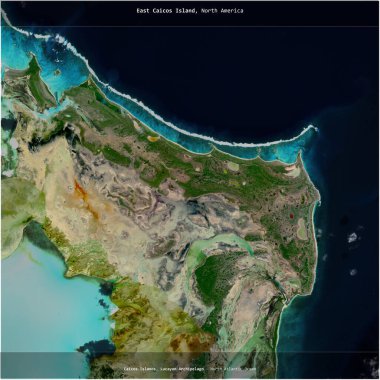 Kuzey Atlantik Okyanusu 'nda, Türk ve Caicos Adalarına ait Doğu Caicos Adası, 24 Ocak 2020' de çekilmiş bir uydu görüntüsüyle karesini aldı.