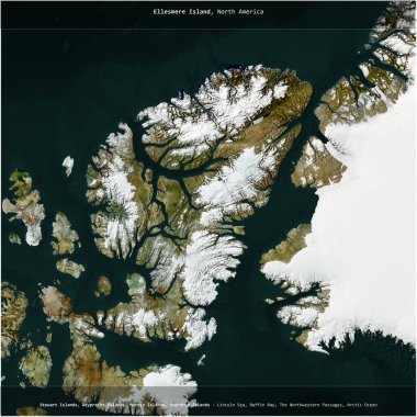 Kanada 'ya ait Baffin Körfezi' ndeki Ellesmere Adası, 31 Aralık 2014 'te çekilen uydu görüntüsüyle karesini aldı.
